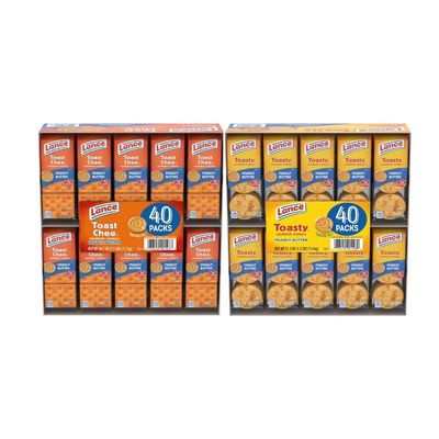 Asherpro Peanut Butter Crackers, Lance Crackers Variety Pack, Peanut Butter Cookies, Snack Crackers, Cheese Sandwich Crackers, Lance Peanut Butter Crackers for a total of 80 units