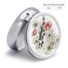 BTCOWZRV Round Pill Box with Mirror 3 Compartments Pill Organizer Portable Small Pill Case Weekly Japanese Carp Medecine Case for Purse, Pocket, Travel, Vitamin, Supplements, Silver view 2