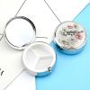 BTCOWZRV Round Pill Box with Mirror 3 Compartments Pill Organizer Portable Small Pill Case Weekly Japanese Carp Medecine Case for Purse, Pocket, Travel, Vitamin, Supplements, Silver view 3