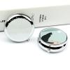 BTCOWZRV Round Pill Box with Mirror 3 Compartments Pill Organizer Portable Small Pill Case Weekly A Black Cat Sits Medecine Case for Purse, Pocket, Travel, Vitamin, Supplements, Silver view 4