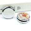 BTCOWZRV Round Pill Box with Mirror 3 Compartments Pill Organizer Portable Small Pill Case Weekly Fish Under Umbrella Medecine Case for Purse, Pocket, Travel, Vitamin, Supplements, Silver view 4