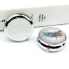 BTCOWZRV Round Pill Box with Mirror 3 Compartments Pill Organizer Portable Small Pill Case Weekly Musical with Spray Medecine Case for Purse, Pocket, Travel, Vitamin, Supplements, Silver view 4