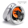 Round Pill Box with Mirror 3 Compartments Pill Organizer Portable Small Pill Case Weekly Crow Opens His Mouth Medecine Case for Purse, Pocket, Travel, Vitamin, Supplements view 2