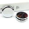 BTCOWZRV Round Pill Box with Mirror 3 Compartments Pill Organizer Portable Small Pill Case Weekly Cat Sitting on Gift Box Medecine Case for Purse, Pocket, Travel, Vitamin, Supplements, Silver view 4