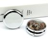 Round Pill Box with Mirror 3 Compartments Pill Organizer Portable Small Pill Case Weekly Sitting Monkey Medecine Case for Purse, Pocket, Travel, Vitamin, Supplements view 4