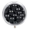 Round Pill Box with Mirror 3 Compartments Pill Organizer Portable Small Pill Case Weekly Big Eyes Cat Medecine Case for Purse, Pocket, Travel, Vitamin, Supplements view 1