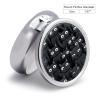 Round Pill Box with Mirror 3 Compartments Pill Organizer Portable Small Pill Case Weekly Big Eyes Cat Medecine Case for Purse, Pocket, Travel, Vitamin, Supplements view 2