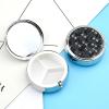 Round Pill Box with Mirror 3 Compartments Pill Organizer Portable Small Pill Case Weekly Big Eyes Cat Medecine Case for Purse, Pocket, Travel, Vitamin, Supplements view 3