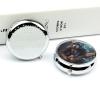 BTCOWZRV Round Pill Box with Mirror 3 Compartments Pill Organizer Portable Small Pill Case Weekly Monkey Playing Guitar Medecine Case for Purse, Pocket, Travel, Vitamin, Supplements, Silver view 4