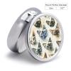 Round Pill Box with Mirror 3 Compartments Pill Organizer Portable Small Pill Case Weekly Various Cat Breeds Medecine Case for Purse, Pocket, Travel, Vitamin, Supplements view 2