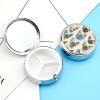 Round Pill Box with Mirror 3 Compartments Pill Organizer Portable Small Pill Case Weekly Various Cat Breeds Medecine Case for Purse, Pocket, Travel, Vitamin, Supplements view 3
