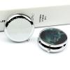 Round Pill Box with Mirror 3 Compartments Pill Organizer Portable Small Pill Case Weekly Cat Reading Book Medecine Case for Purse, Pocket, Travel, Vitamin, Supplements view 4