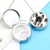 Round Pill Box with Mirror 3 Compartments Pill Organizer Portable Small Pill Case Weekly French Bulldog Medecine Case for Purse, Pocket, Travel, Vitamin, Supplements view 3