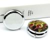 Round Pill Box with Mirror 3 Compartments Pill Organizer Portable Small Pill Case Weekly Carnivorous Plant Medecine Case for Purse, Pocket, Travel, Vitamin, Supplements view 4
