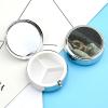 Round Pill Box with Mirror 3 Compartments Pill Organizer Portable Small Pill Case Weekly Cat Lying on The Sofa Medecine Case for Purse, Pocket, Travel, Vitamin, Supplements view 3