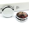 Round Pill Box with Mirror 3 Compartments Pill Organizer Portable Small Pill Case Weekly Christmas Cat Medecine Case for Purse, Pocket, Travel, Vitamin, Supplements view 4