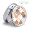 Round Pill Box with Mirror 3 Compartments Pill Organizer Portable Small Pill Case Weekly Orange Cats Medecine Case for Purse, Pocket, Travel, Vitamin, Supplements view 2