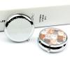 Round Pill Box with Mirror 3 Compartments Pill Organizer Portable Small Pill Case Weekly Orange Cats Medecine Case for Purse, Pocket, Travel, Vitamin, Supplements view 4