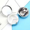 Round Pill Box with Mirror 3 Compartments Pill Organizer Portable Small Pill Case Weekly Cute French Bulldog Medecine Case for Purse, Pocket, Travel, Vitamin, Supplements view 3