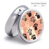 BTCOWZRV Round Pill Box with Mirror 3 Compartments Pill Organizer Portable Small Pill Case Weekly Cute Cat Paw Medecine Case for Purse, Pocket, Travel, Vitamin, Supplements, Silver view 2
