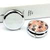 BTCOWZRV Round Pill Box with Mirror 3 Compartments Pill Organizer Portable Small Pill Case Weekly Cute Cat Paw Medecine Case for Purse, Pocket, Travel, Vitamin, Supplements, Silver view 4