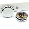 BTCOWZRV Round Pill Box with Mirror 3 Compartments Pill Organizer Portable Small Pill Case Weekly Horse on Lawn Medecine Case for Purse, Pocket, Travel, Vitamin, Supplements, Silver view 4