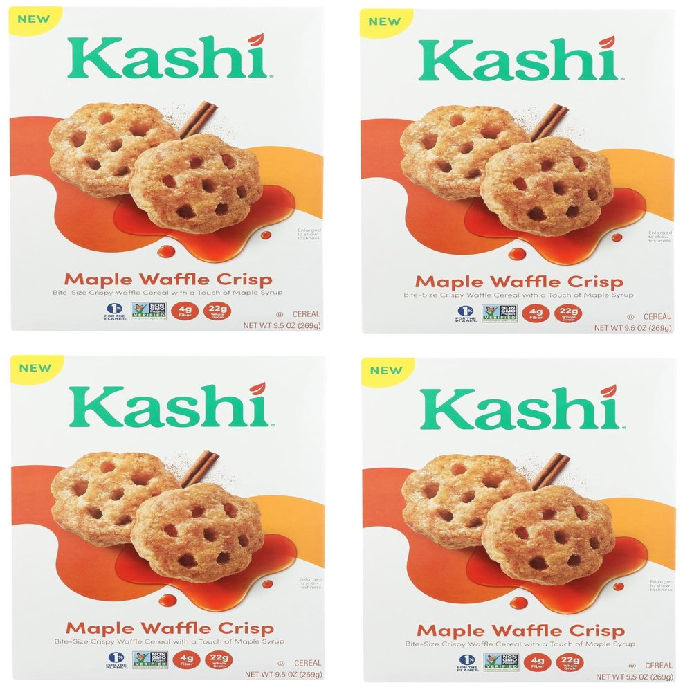 Cold Breakfast Cereal - Maple Waffle Bites byKashi - USDA Organic - Non GMO - Whole Grains - Kosher Certified Cereal - 12.7 Oz - Pack of 4
