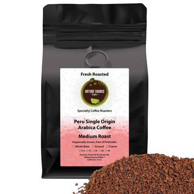 Peru Single Origin Coffee | Organic | Medium Roast | Fresh Roasted | 2lb 1-Pack, Ground