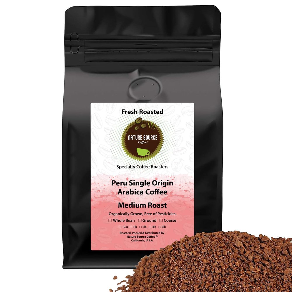 Peru Single Origin Coffee | Organic | Medium Roast | Fresh Roasted | 2lb 1-Pack, Ground