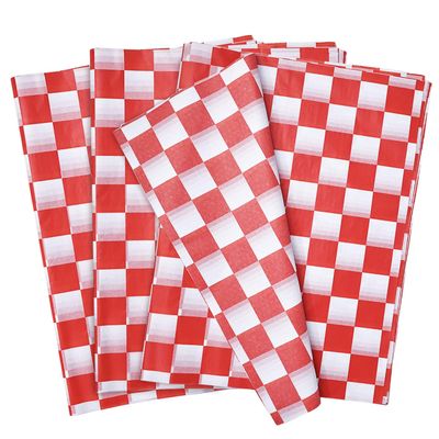 MUNILAIL 100 Sheets Checkered Tissue Paper 14 x 20 Inches Red and White Gift Wrapping Paper Race Car Art Papers for Birthday Party Decorations