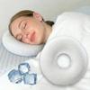 TEXSTEAD Cooling Ear Relief Pillow with Ear Piercing for Side Sleeping, Ear Hole Memory Foam Donut Pillows for Ear Pain CNH Earring Pierced Pillow, Round, White view 1
