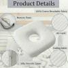 TEXSTEAD Cooling Ear Relief Pillow with Ear Piercing for Side Sleeping, Ear Hole Memory Foam Donut Pillows for Ear Pain CNH Earring Pierced Pillow, Round, White view 3