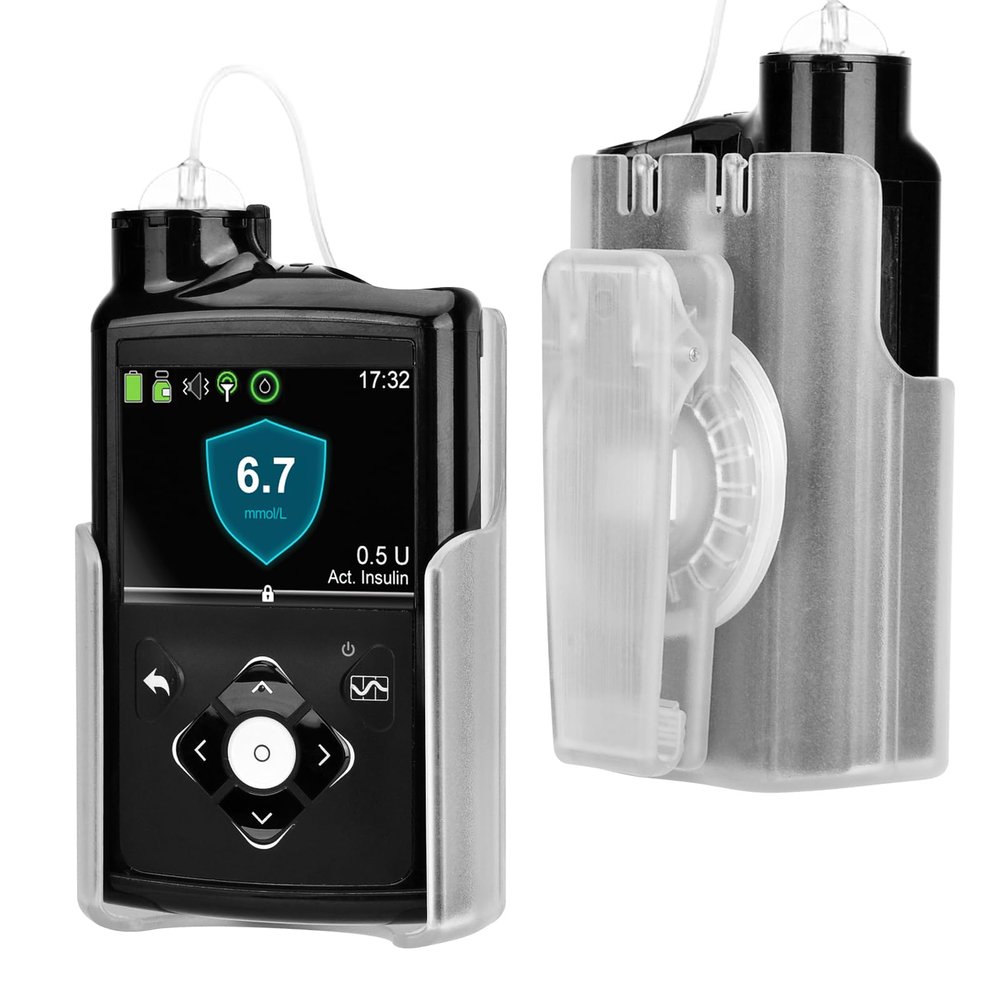 Ablefector Insulin Pump Holder, 360 Rotatable Pump Clip, Diabetic Pump Case for Tubing Management, Insulin Pump case for Carry-On, Compatible with Medtronic Minimed 630g 640g 670g 770g& 780g-Clear