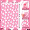 100 Sheets Pink Ghost and Boo Tissue Paper, 20 x 14in Lovely Pink Ghost Print Wrapping Tissue Cute Ghost Art Decorative Tissue for Happy Boo Day Girls Baby Shower Birthday Christmas Party Supplies view 2