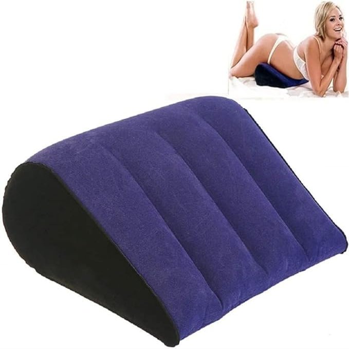 NineLife Basics Blue Inflatable Pillow for Couples Soft Portable Positioning Triangle Sofa Pillow Bed Wedge Pillow,Body Positioners Cushion Sweater DJNU-001