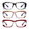 bullabulling 3Pack Oprah Style Square Reading Glasses with Spring Hinge Blue Light Blocking Ladies Stylish Readers Z05 (1c, 0, x) view 2