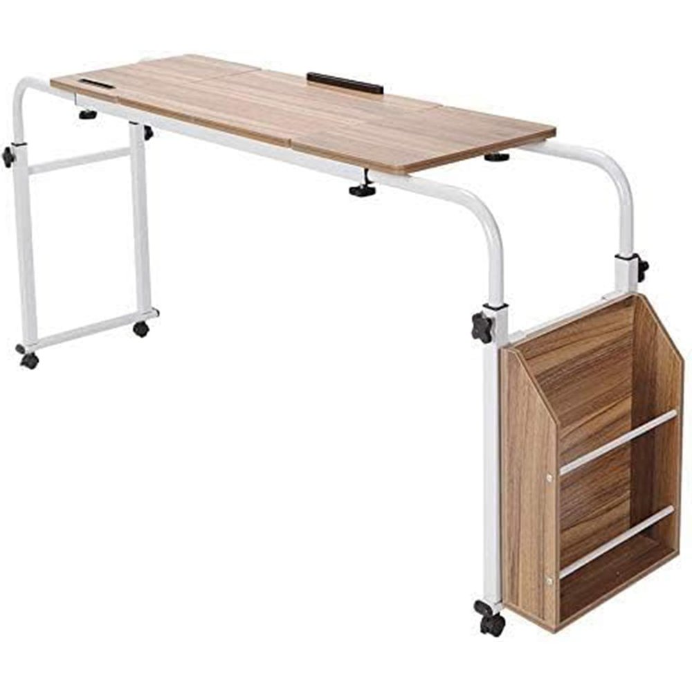 Bedtable, Overbed Desk Over Bed Desk King Queen Bed Table Overbed Laptop Table Over Bed Table with Wheels for Twin/Full/Queen/King Size Bed Frame(Size:0.8M)