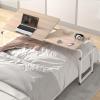 Mobility Table Over Bed,Overbed Table with WheelsComputer Desk Standing Workstation,Height and Length Adjustable Mobile Table,Mobile desk suitable for bedroom/study/living room (Color : Light color view 1