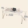 Bedtable, Bed Table with Wheels, Overbed Table with 4 Wheels, Over Bed Desk Queen Size Mobile Computer Desk with Adjustable Height & Length, Nursing Table for Home/Hospital (Color : White-B, view 2