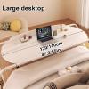 Bedtable, Bed Table with Wheels, Overbed Table with 4 Wheels, Over Bed Desk Queen Size Mobile Computer Desk with Adjustable Height & Length, Nursing Table for Home/Hospital (Color : White-B, view 4
