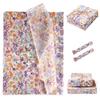 30pcs Flower Printed Wrapping Paper, 13.77x19.68in Purple Floral Tissue Wrap Present Package Paper Wrapping Tissue Paper Floral Pattern Tissue Paper for Birthday Crafts Supplies Decorations view 1