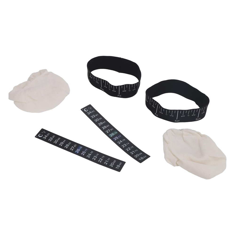 Sourdough Starter Jar Kit Breathable Cloth Cover with Date Feeding Band for 3-4 Inch Diameter Jars