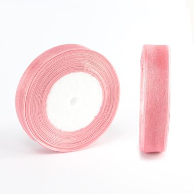 2 Rolls Pink Sheer Organza Ribbon, 50 Yards 3/4 Inch Pink Craft Sheer Chiffon Ribbon for Wedding, Gift Wrapping, Holiday Decoration, Bow Making, Wreath, DIY Crafts