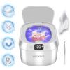NGOKPYD Ultrasonic Retainer Cleaner for Denture - 48kHz/24W Professional UV Sonic Dental Cleaning Machine 220ML for Aligner Mouth Guards Braces Toothbrush Jewelry Ring Parts, White view 1