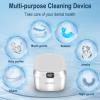 NGOKPYD Ultrasonic Retainer Cleaner for Denture - 48kHz/24W Professional UV Sonic Dental Cleaning Machine 220ML for Aligner Mouth Guards Braces Toothbrush Jewelry Ring Parts, White view 2