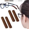 2 Pairs Silicone Glasses Ear Cushion, Eye Glasses Ear Grippers Anti Slip, Rubber Ear Pieces Non Slip, Soft Eyeglass Ear Cushions for Pain, Temple Sleeves Tips Ear Pads for Preventer (Brown) view 1
