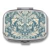 JEKYQ Pill Box Pill Case for Woman Weekly Pill Organizer Pattern in Light Blue Tones Small Pillbox Pill Container with 3 Compartments Portable Vitamin Holder Boxes for Travel Medicine Organizer view 1