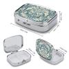 JEKYQ Pill Box Pill Case for Woman Weekly Pill Organizer Pattern in Light Blue Tones Small Pillbox Pill Container with 3 Compartments Portable Vitamin Holder Boxes for Travel Medicine Organizer view 2