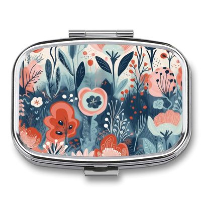 JEKYQ Pill Box Pill Case for Woman Weekly Pill Organizer Flower Shape Small Pillbox Pill Container with 3 Compartments Portable Vitamin Holder Boxes for Travel Medicine Organizer