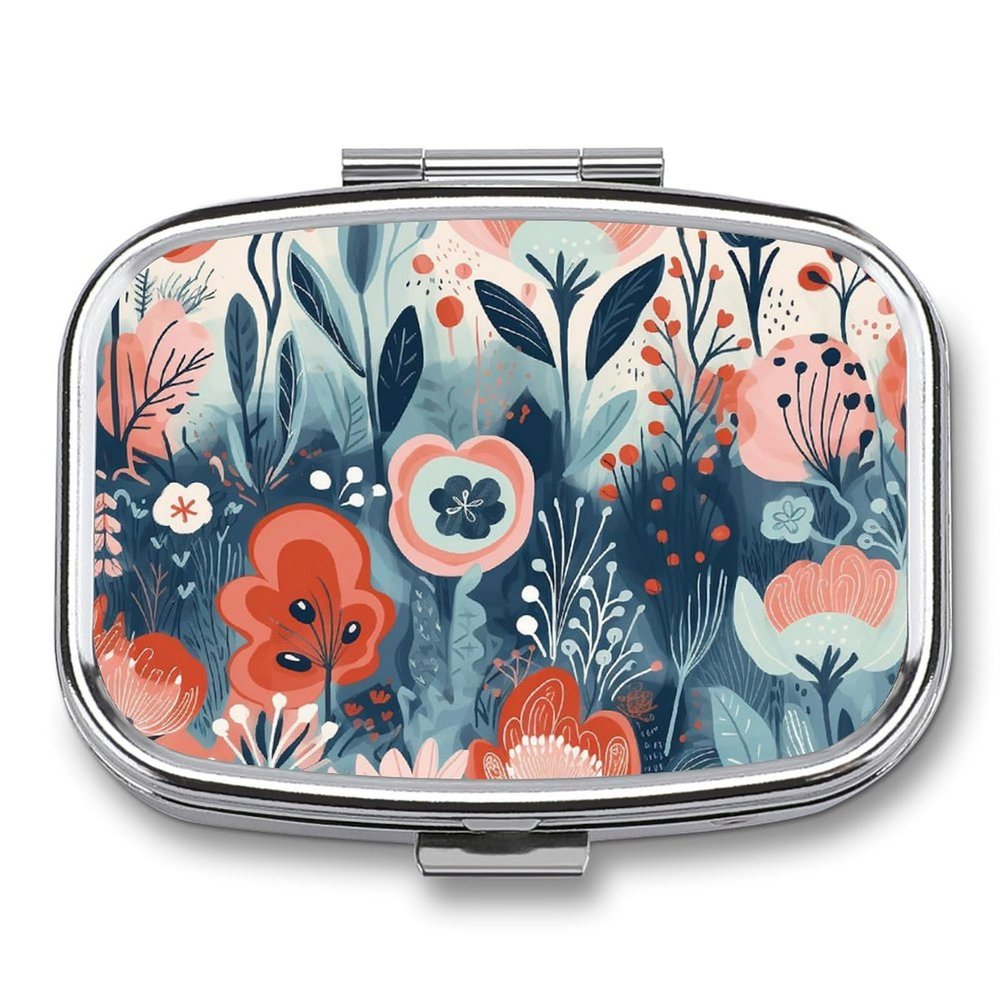 JEKYQ Pill Box Pill Case for Woman Weekly Pill Organizer Flower Shape Small Pillbox Pill Container with 3 Compartments Portable Vitamin Holder Boxes for Travel Medicine Organizer